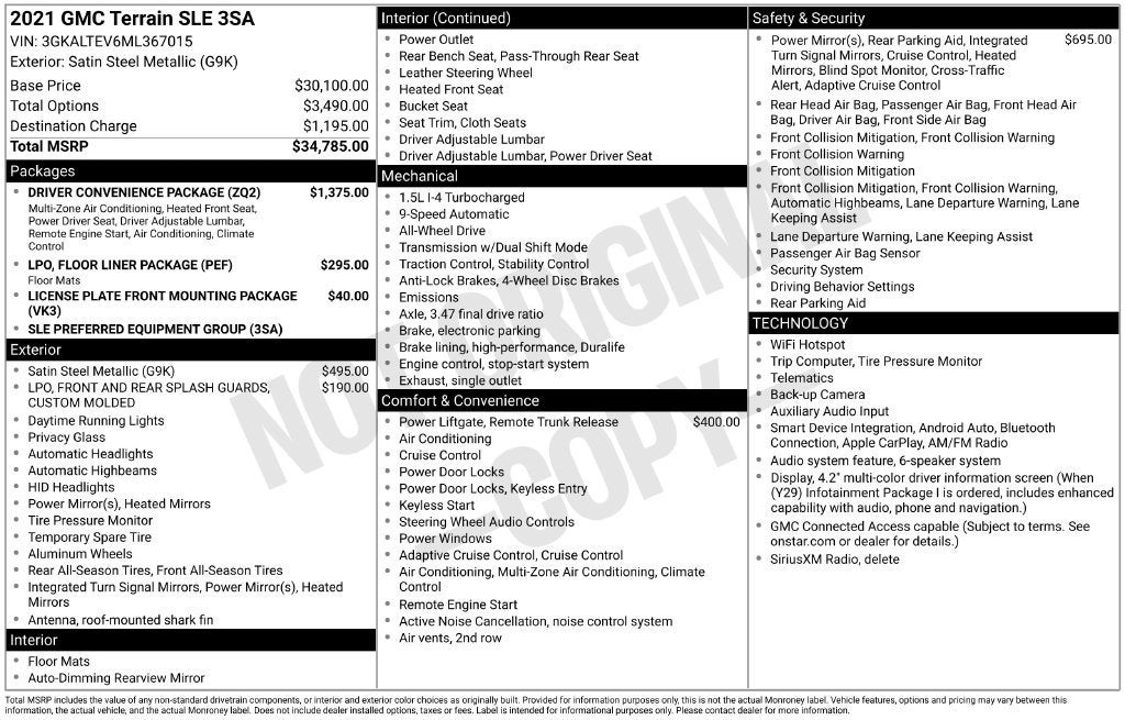 2021 GMC Terrain SLE