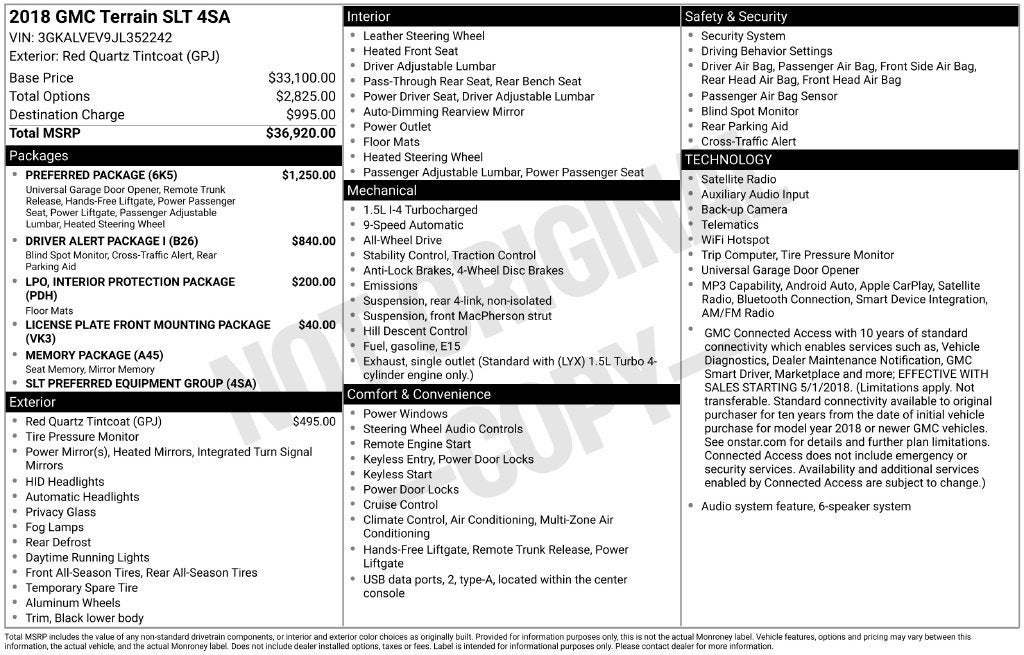 2018 GMC Terrain SLT