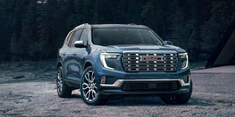 2026 GMC Acadia blue exterior midsize SUV at Don Johnson Motors GMC Rice Lake, WI