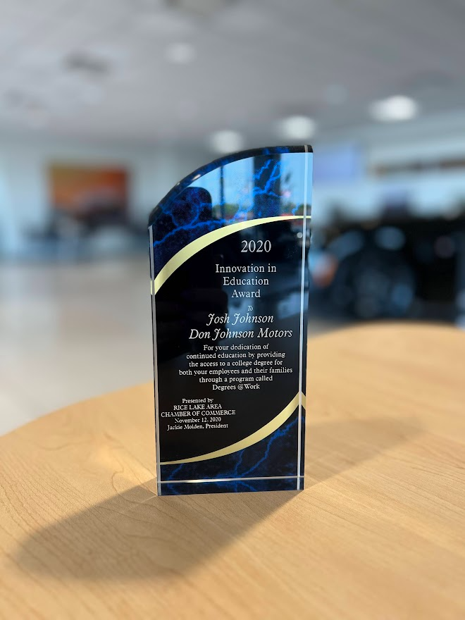 Award - Don Johnson Motors GMC in Rice Lake WI